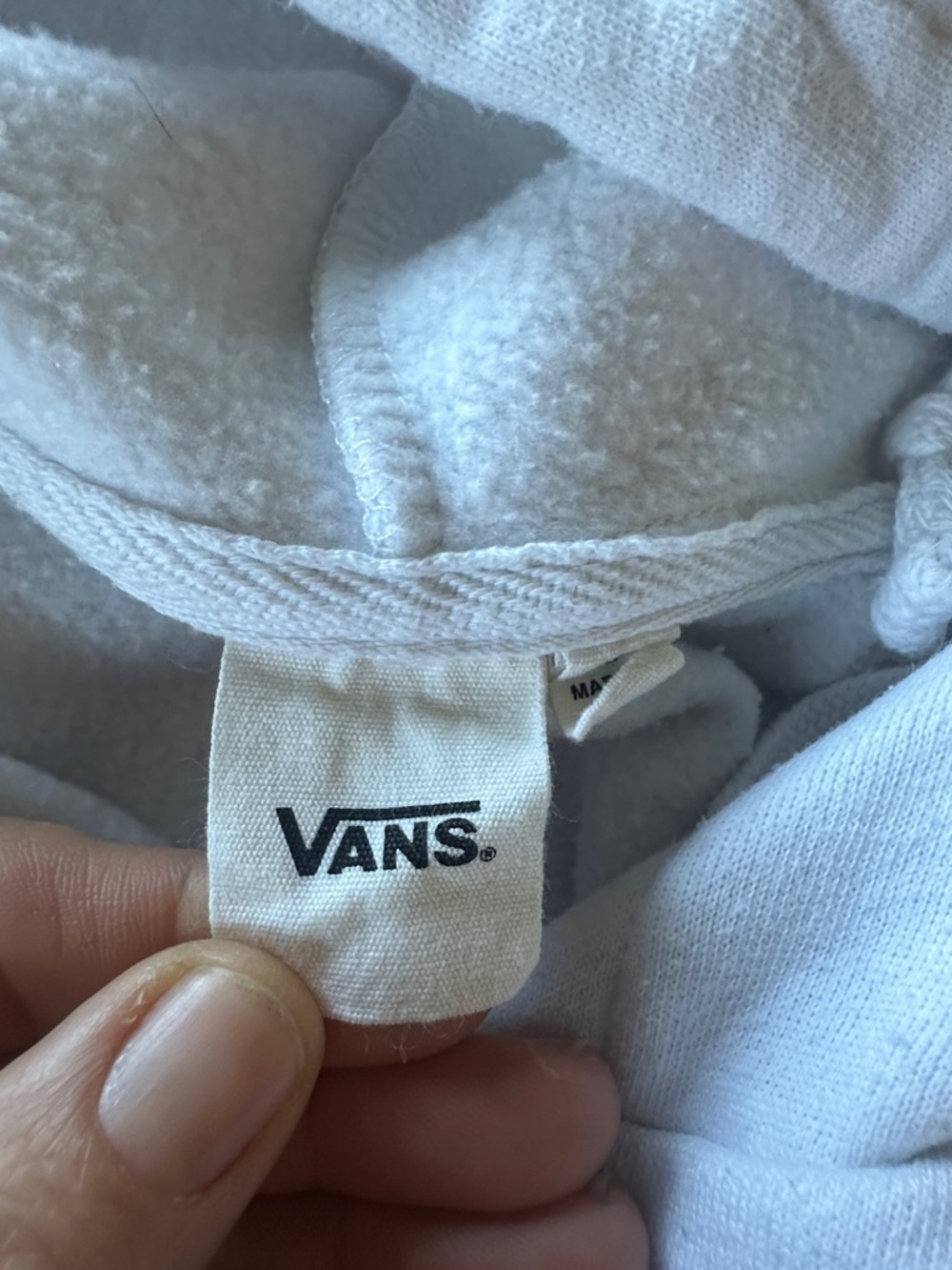 Vans Unisex White Hoodie with Black and Tan Checkerboard Graphic size Small - Picture 6 of 7